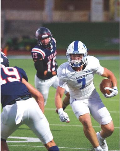 Jett Walker ran for 100 yards for the fifth straight week against Wimberley. HUNTER KING | DISPATCH RECORD