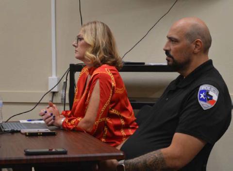 Kempner City Manager Rebecca Ramos and Police Chief Heriberto Rodriguez outlined new budget requests to the Kempner City Council at its meeting on Tuesday. ERICK MITCHELL | DISPATCH RECORD