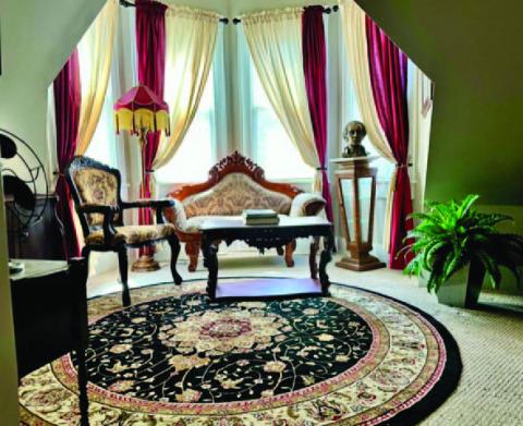 Tucked away in the interior of the beautiful Victorian turret of the Gillen House is this cozy parlor. JOYCESARAH MCCABE | DISPATCH RECORD