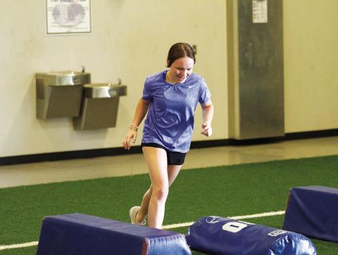 Lola Patterson works through drills from last year’s SWAT conditioning program. FILE PHOTO