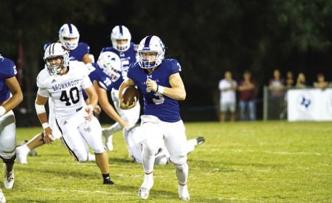 HUNTER KING | DISPATCH RECORD Reed Jerome will look to make plays with both his arm and his legs in the game against the Bulldogs.