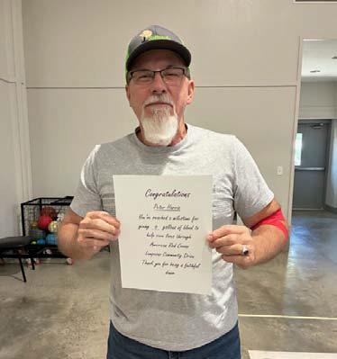 Pete Harris was one of two attendees to reach the 6-gallon donation mark with the American Red Cross. COURTESY PHOTO