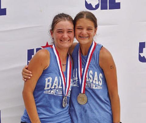 Caroline White, left, and Madelynn White were the second-best 4A girls’ doubles team in the state in the spring 2026 season. COURTESY PHOTO | KENNETH PEISER
