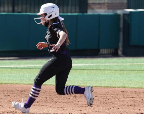 Blakeli Brookreson, a 2017 Lampasas High School graduate, runs bases for the ACU Wildcats. PETER VINES | TEXAS STATE ATHLETICS