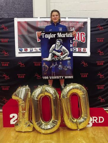 Taylor Martell achieved 100 career wins for her district title. COURTESY PHOTO | LAMPASAS ISD ATHLETICS FACEBOOK
