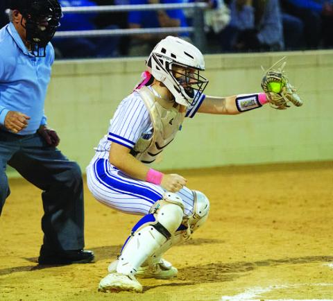Jenni Posten has been a consistent player behind the plate for the Lady Badgers this season. HUNTER KING | DISPATCH RECORD