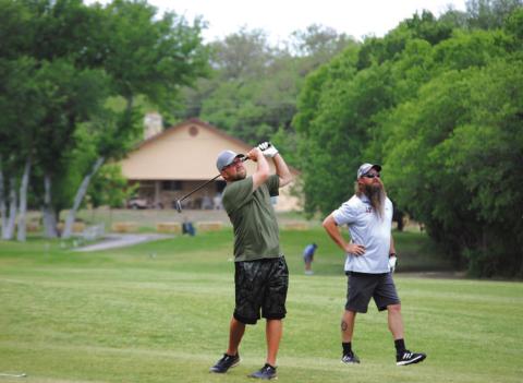 FILE PHOTO Mike Key, left, and Mike Turner are frequent players at Hancock Park, especially over the summer.