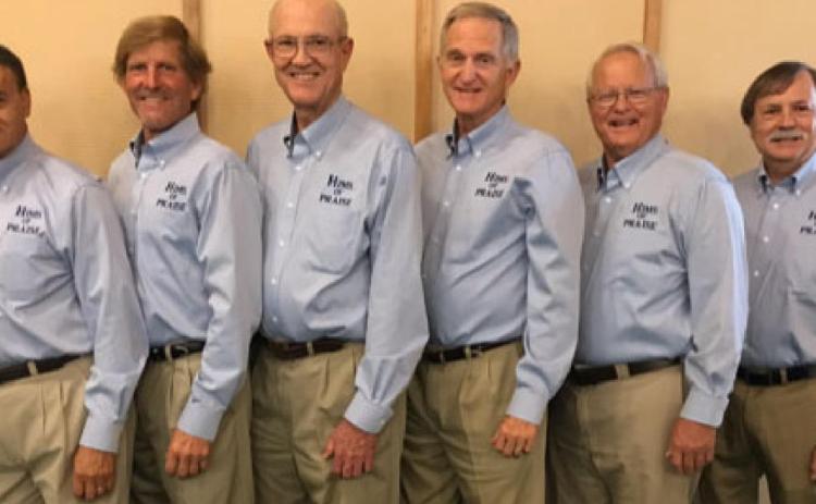 Hims of Praise members are, from left, Bill Yick, Zane Lancaster, Trent Lancaster, Jim Rutland, Bryon Alexander and Clark Corbin. COURTESY PHOTO
