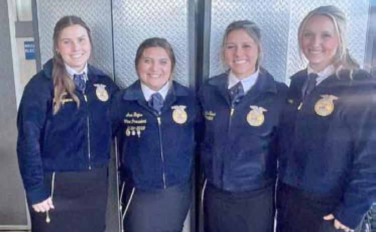 Lampasas FFA members, from left, Chandler Boultinghouse, Ava Rojas, Jacie Resa, and Janie Turner. | COURTESY PHOTO