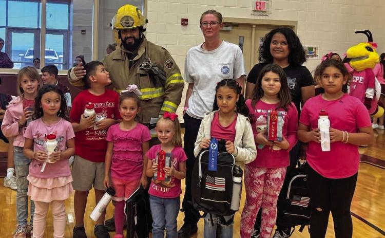 Winners from the annual Lometa Volunteer Fire Department poster-making contest were honored at Lometa’s pep rally last Friday.