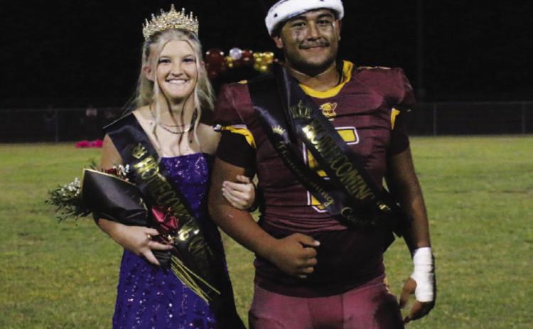 Teagan Schmidt and Emmanuel Prado were named the 2025 Lometa Homecoming Queen and King during Friday’s festivities. MASON HINES | DISPATCH RECORD