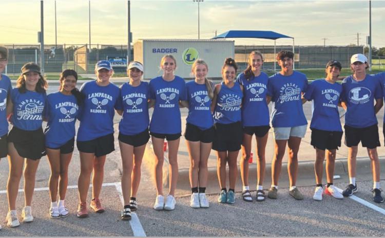 COURTESY PHOTO | KENNETH PEISER The Lampasas tennis team poses for a photo after their victory over Copperas Cove.