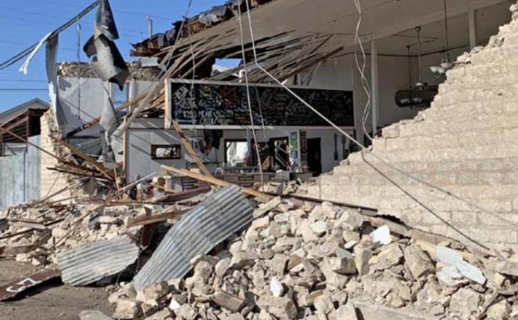 Winds reached 75 mph -- according to the National Weather Service -- and leveled buildings in Bertram early this week. PAUL YURA | NATIONAL WEATHER SERVICE