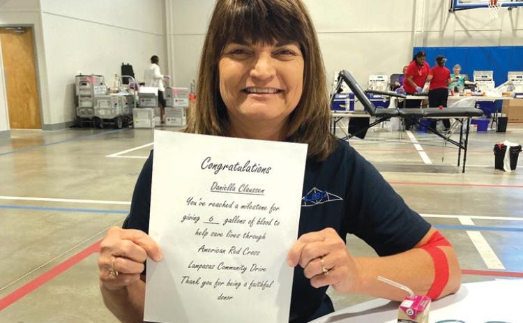 Daniella Claussen has cumulative donations of six gallons of blood. Courtesy photo