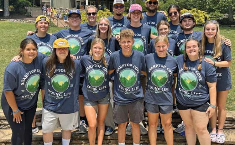 Lampasas County Young Life students pose for a photo during last year’s summer camp at SharpTop Cove retreat center in Georgia. erick mitchell | dispatch record