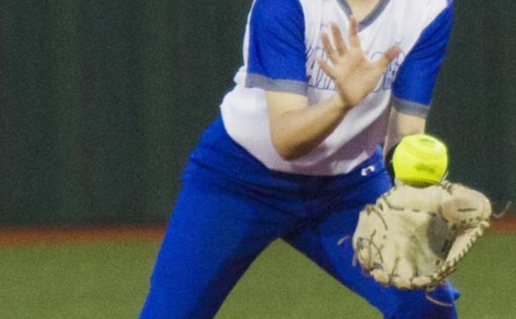 Autumn Beisel-Macomber fields a grounder at second base. JEFF LOWE | DISPATCH RECORD