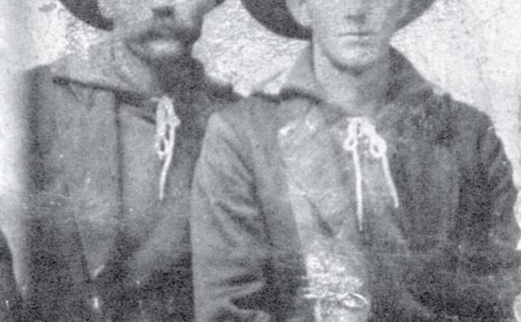 This postage stamp-size tintype is believed to be a Civil War-era photo of Mark Short and Washington Short. Courtesy photo | Starla cody