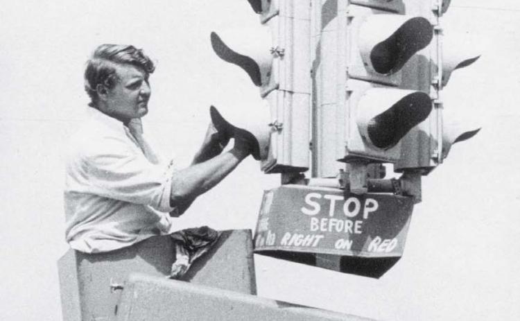 In the weeks preceeding the annual Spring Ho Festival, city crews get out and spruce up the town. In 1973, the clearn-up effort included polishing the traffic lights. file photo | lampasas dispatch