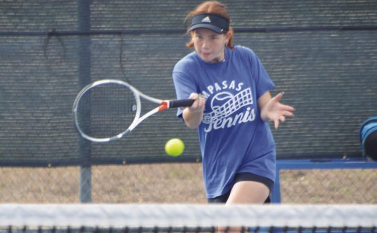 Allison Valdez will be one of the Lampasas tennis players heading to the regional tournament next week. FILE PHOTO