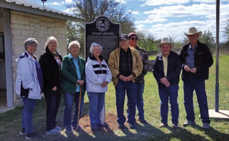 Officers of the Straley Cemetery Association are, from left, Cynthia Evans, Sandra Doyle, Joyce Straley, Wanda Lang, Roland Lang, Clint Lang, Bobby Witcher and Don Jones.