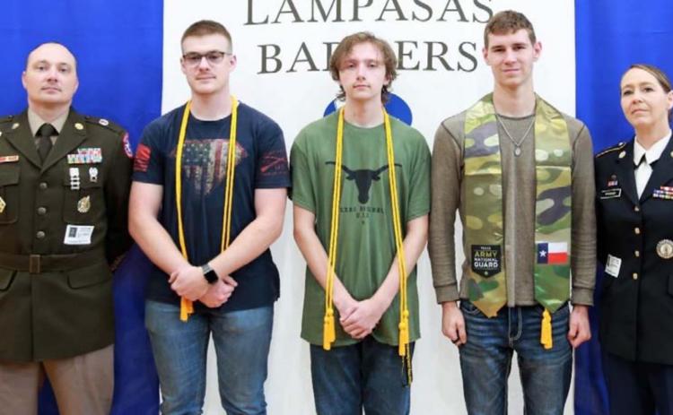 Pictured from left to right are Staff Sgt. Steven Martin, Gunnar Osborne, Collin Martin, Cameron Pfeifer and Sgt. Janette Pfeifer. CHRIS MILES | COURTESY PHOTO