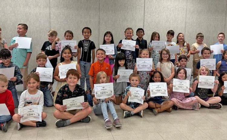 Pictured are the Hanna Springs Elementary first-grade A/B honor roll recipients. More awards will appear in an upcoming edition of the Dispatch Record. courtesy photo