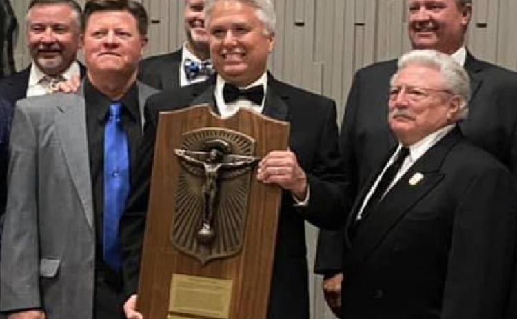 Craig Benton of Lampasas is shown holding the Keeler Plaque. COURTESY PHOTO