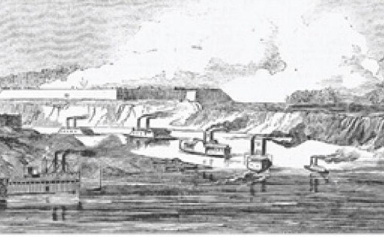 Bombardment of the Post of Arkansas, from Harper’s Weekly, Feb. 7, 1863. Courtesy photo | Jeff Jackson collection