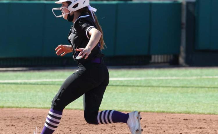 Blakeli Brookreson, a 2017 Lampasas High School graduate, runs bases for the ACU Wildcats. PETER VINES | TEXAS STATE ATHLETICS