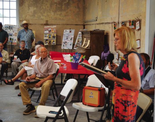 ERICK MITCHELL | DISPATCH RECORD At right, Lampasas City Councilwoman Dorothy Person reads a city proclamation recognizing the Juneteenth holiday that celebrates the end of slavery in the United States.
