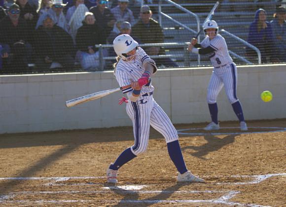 Aspen Wheeler picked up one of the two hits for the Lady Badgers against Gateway. HUNTER KING | DISPATCH RECORD