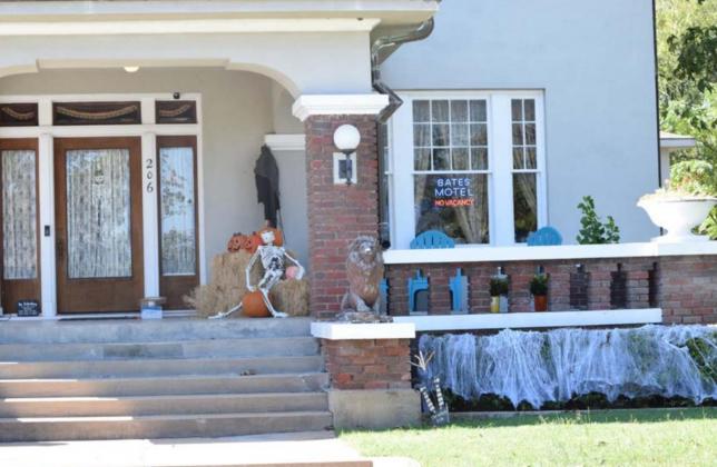 Local law enforcement officials suggest staying safe while trick-or-treating by approaching only those places that display visible signals they are participating in the Halloween festivities – with lights on and décor out, like this Lampasas home. ALEXANDRIA RANDOLPH | DISPATCH RECORD