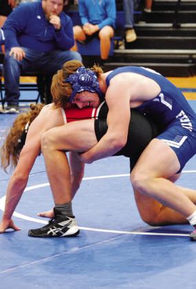 Reed Jerome dominated his match against Salado Wednesday. HUNTER KING | DISPATCH RECORD