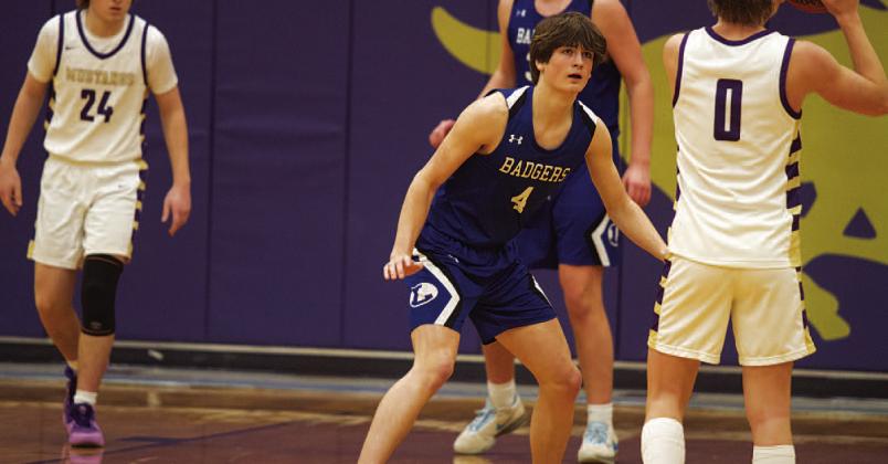 Calum Mitchell plays defense against Marble Falls during the second half of Tuesday’s game. HUNTER KING | DISPATCH RECORD