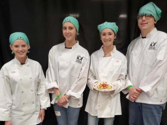The Lampasas 4-H Food Challenge team captured eighth place in the appetizer division at the recent Texas 4-H Roundup. Team members, from left to right, are Allison Martin, Abi Stewart, Mikaila Fortner and Kyle Tomlinson. COURTESY PHOTO