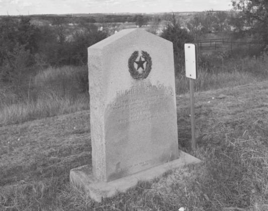 The Hughes’ Springs marker sits just east of the intersection of U.S. Highway 190 and Fourth Street. MADELEINE MILLER | DISPATCH RECORD