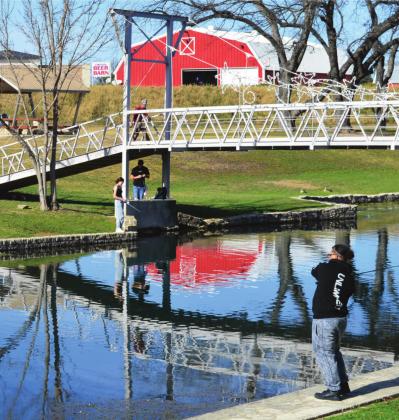 Sunny skies were seen throughout Lampasas County last week. These residents took advantage of the warm weather to go fishing at W.M. Brook Park. MASON HINES | DISPATCH RECORD