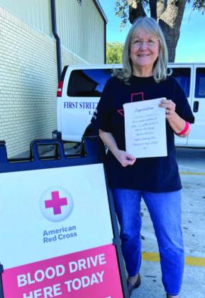 Donor Glenda Rasco has reached the 3-gallon milestone with the American Red Cross. COURTESY PHOTO