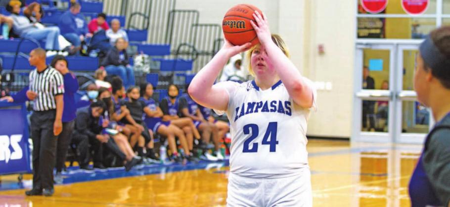 Morgan Lovejoy shoots a free throw during an early-season contest with Elgin. Lovejoy is the team’s leading scorer on the year. HUNTER KING | DISPATCH RECORD