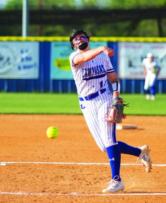 HUNTER KING | DISPATCH RECORD Brooklyn Farmer is expected to be the Lady Badger’s starting pitcher for game one of the playoff series.