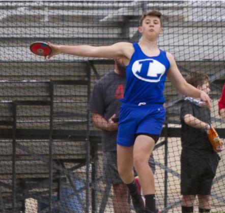 Carter Toups placed third in discus on Wednesday. JEFF LOWE | DISPATCH RECORD