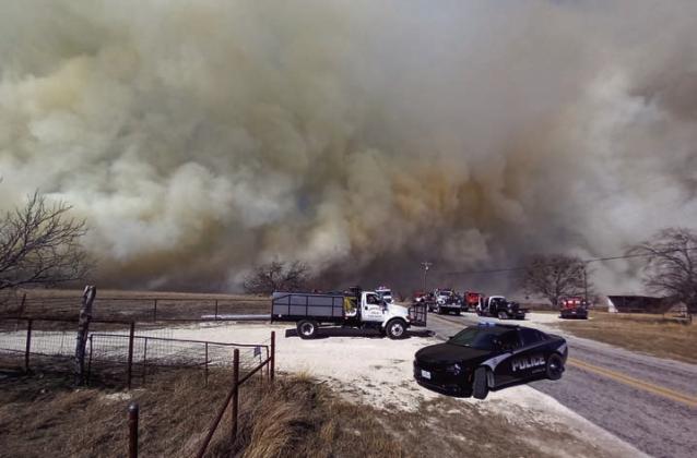 Large plumes of smoke could be seen for miles in January when 400 acres between Lometa and Star burned. Multiple agencies were called to assist with the blaze, which took more than 24 hours to contain. FILE PHOTO