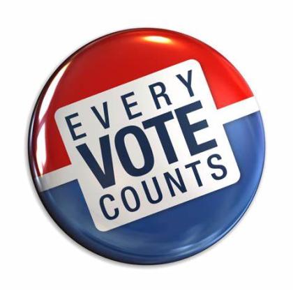 A button reads "Every vote counts." 
