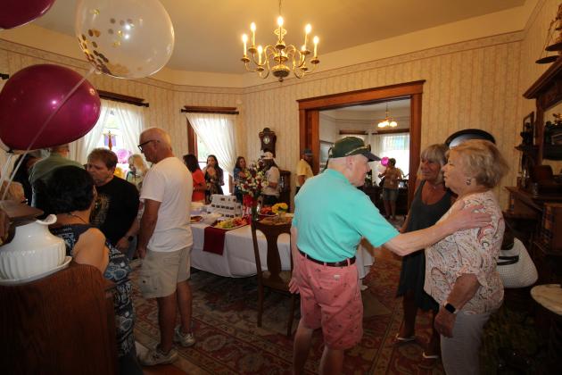 JOYCESARAH MCCABE | DISPATCH RECORD Turnout for the Gillen House ribbon-cutting event was robust. Pictured here is the dining room of the house, which now will serve as a short-term rental property.