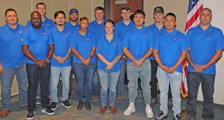 The latest graduates of the Central Texas College–Ford Technicians of Tomorrow program received certificates of completion at a ceremony on the CTC campus. Each will begin working as a technician at a Ford dealership, including Benjamin Ferris and Sofia Hastings who have positions at Hoffpauir Ford in Lampasas. courtesy photo