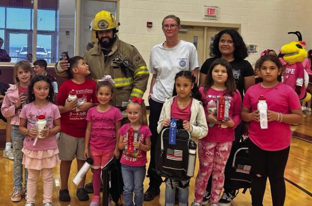 Winners from the annual Lometa Volunteer Fire Department poster-making contest were honored at Lometa’s pep rally last Friday.