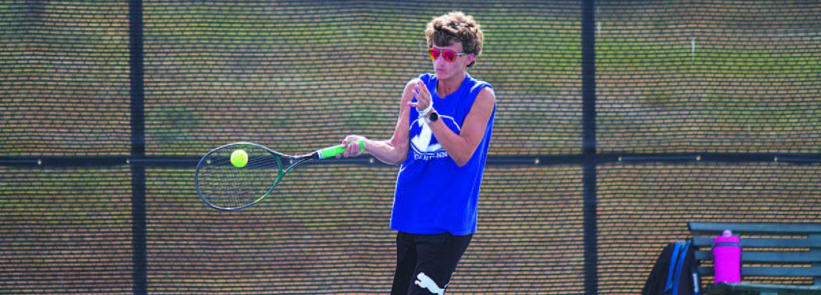 Tyler Ecker has been competing in both tennis and cross country this fall. HUNTER KING | DISPATCH RECORD