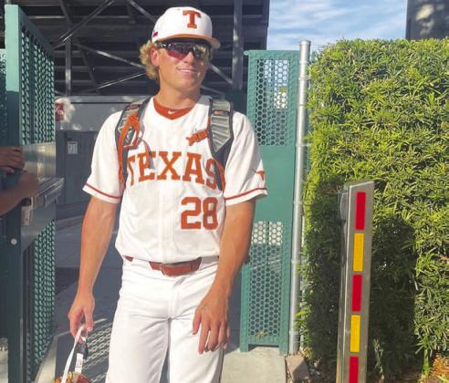 COURTESY PHOTO | KENNA WHITEHEAD Former Badger Ace Whitehead pitched a scoreless eighth inning against Stanford Saturday night and picked up the win in the Longhorns’ comeback effort in game one of their super regional.