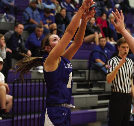 Mia Mulcahy led the way for Lampasas with 18 points on Tuesday night. HUNTER KING | DISPATCH RECORD