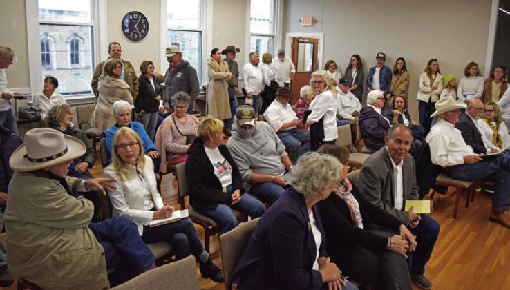 The Lampasas City Council chambers were filled to standing room only on Monday during a discussion on the proposed U.S. Highway 281 bypass. ALEXANDRIA RANDOLPH | DISPATCH RECORD